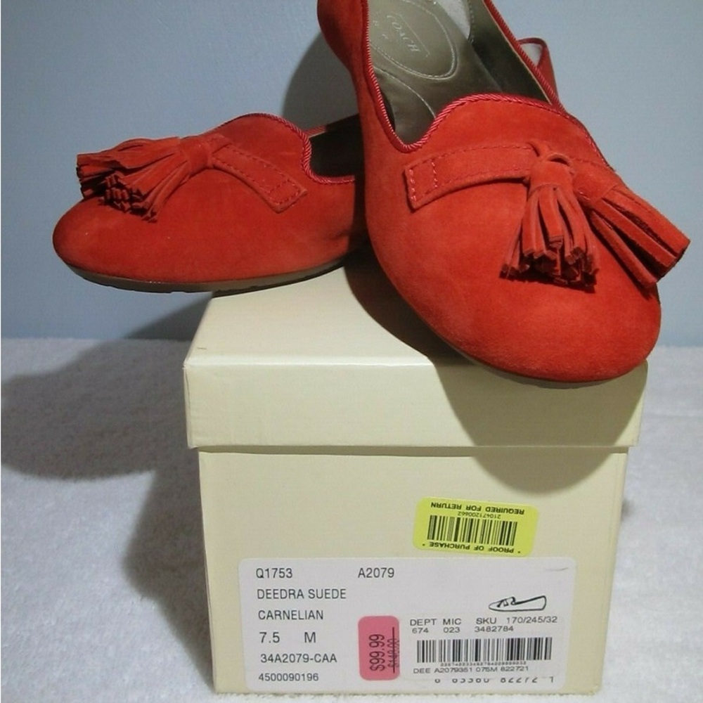Coach Carnelian Suede Flats